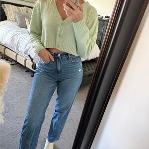 H&M Pastel Green Cropped Cardigan